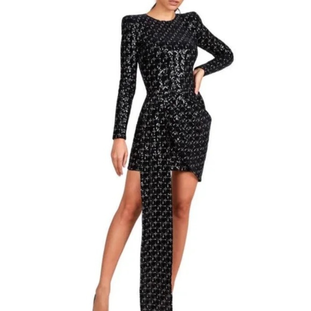 NADINE MERABI Embellished Velvet Dress size Medium worn once